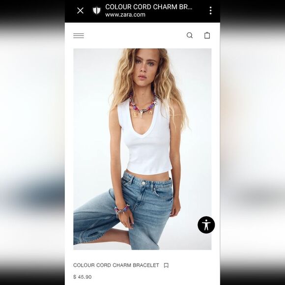 New ZARA Colored Knotted cord bracelet with charms - Picture 2 of 9